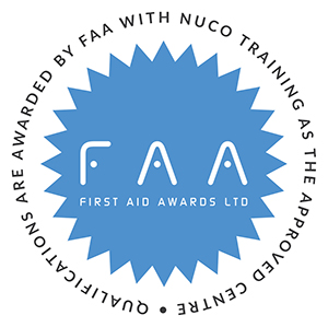 Awarded by First Aid Awards (FAA) with Nuco Training as the Approved Centre